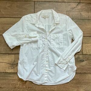 LOFT•Casual White Button Down Shirt